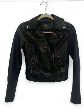 Aeropostale Black Faux Leather Moto Jacket